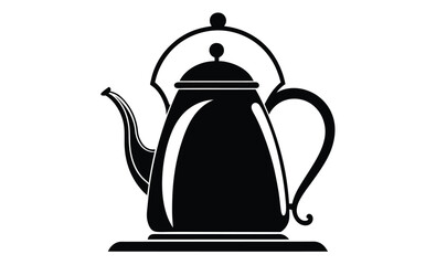 Electric kettle silhouette, tea pot vector, kitchen appliance icon