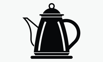 Electric kettle silhouette, tea pot vector, kitchen appliance icon