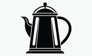 Fototapeta premium Electric kettle silhouette, tea pot vector, kitchen appliance icon