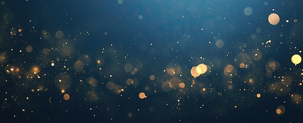 Fototapeta premium Golden Particles Sparkle on Dark Background
