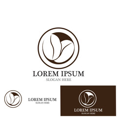 leaf and coffe icon vector illustration template design logo