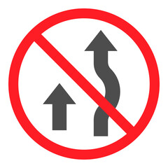 Illustration of No Overtaking Sign Flat Icon