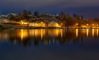 Fototapeta premium First snow in a small Irish village