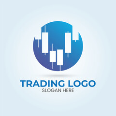 Finance Trading Logo design. Trading Logo with Candle Chart icon. vector illustration