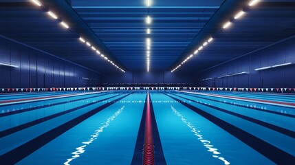 Serene indoor swimming pool showcasing lanes for professional competition