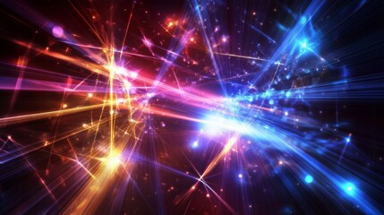 Fototapeta premium Abstract Cosmic Energy: Vibrant Red And Blue Light Streaks