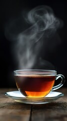 Fototapeta premium cup of tea on black