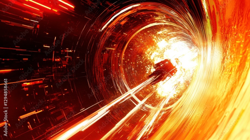Poster dynamic colorful animation with glowing effects