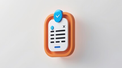 Obraz premium 3D Render of Checklist App Interface