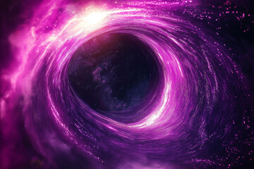 Glowing Wormhole with Swirling Vortex and Cosmic Particles, Offering a Portal to the Unknown