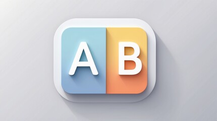 Abstract Letter Design with 3D Effect and Soft Colors for Creative Projects