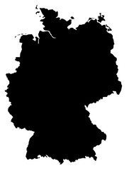 Black Silhouette Germany Map Europe Country