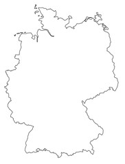 Black Outline Germany Map Europe Country