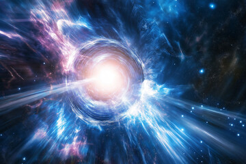 Obraz premium Mesmerizing Pulsar Emitting Bright Magnetic Fields and Radiant Beams of Energy in Cosmic Splendor Astonishing