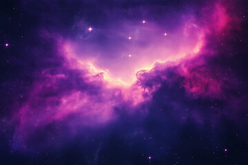 Fototapeta premium Mesmerizing Distant Nebula with Swirling Gases and Brilliant, Vibrant, Colorful Stars Illuminating the Cosmic Expanse