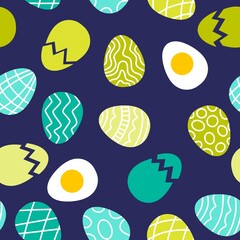 Easter eggs seamless spring pattern for wrapping paper and fabrics