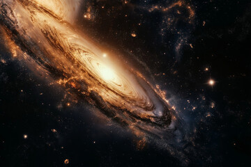 Fototapeta premium Mesmerizing deep space scene showcasing swirling galaxies and scattered stars redefining the vast cosmic expanse