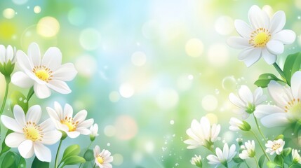 Beautiful background template made of Spring flowers.