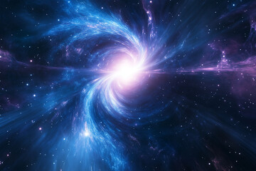 Naklejka premium Vibrant pulsar emitting bright magnetic fields and radiant beams illuminating cosmic wonder for astronomical discovery