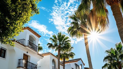 Mediterranean Vacation Homes with Palm Trees in Costa del Sol, Spain
