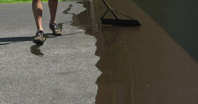 re-paving asphalt in driveway