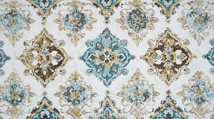Detailed patterned fabric design, possible upholstery or home decor use