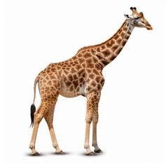 Obraz premium Eyecatching di cut of a giraffe, perfect for playful designs and creative projects against a clean white backdrop.