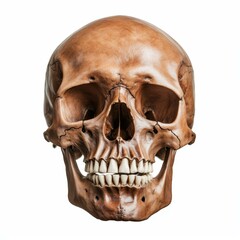 Fototapeta premium A striking di cut of a human skull, perfectly isolated on a clean white background, ideal for design projects.