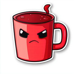Obraz premium contour-cut sticker antisocial cartoon, 3d rendering, graphic design sticker for t generated AI