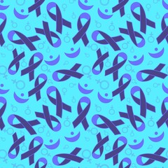 Breast cancer month seamless pink ribbon day mammogram pattern for wrapping paper and medical accessories