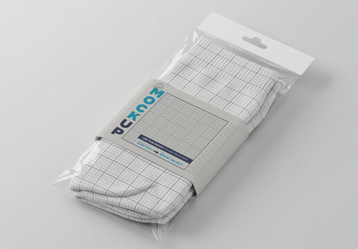 Socks Folded on Packaging Mockup