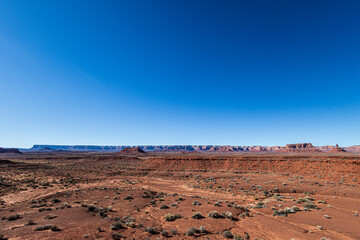 Beautiful desert landscape at Valley of the Gods near Mexican Hat Utah.