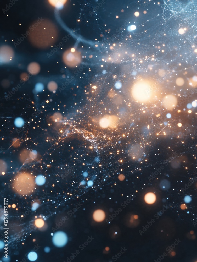 Poster microscopic gas particles suspended in the air create a captivating visual spectacle of light and co