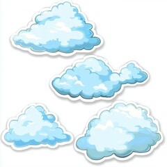 contour-cut sticker Sky aesthetic quality of the beautiful, 3d rendering, design sticker, vector art sticker, high resolution, detailed, on white background generated AI