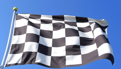Chequered flag, low-poly. with white shades