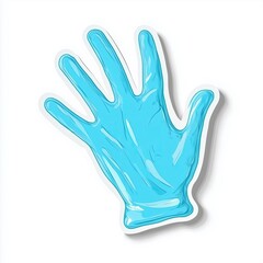 Obraz premium contour-cut sticker Glove aesthetic quality of the beautiful, 3d rendering, design sticker, vector art sticker, high resolution, detailed, on white background generated AI