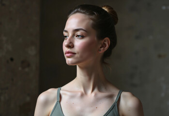 Fototapeta premium Ballet Dancer with a Graceful Expression – Close-Up Portrait