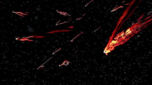 glowing comets fall from the sky