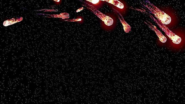 glowing comets fall from the sky