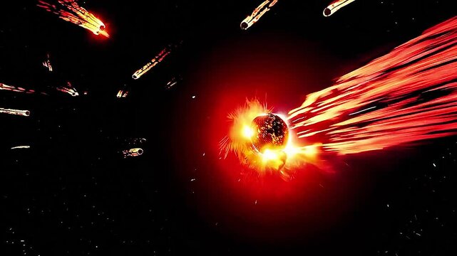 glowing comets fall from the sky