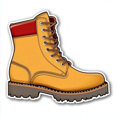 contour-cut sticker Boot aesthetic quality of the beautiful, 3d rendering, design sticker, vector art sticker, high resolution, detailed, on white background generated AI