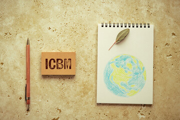 There is sticky note with the word ICBM. It is an abbreviation for intercontinental ballistic...
