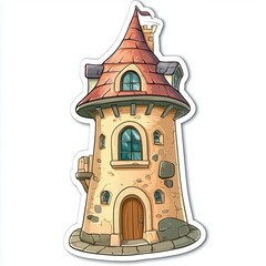 contour-cut sticker Dovecote aesthetic quality of the beautiful, 3d rendering, design sticker, vector art sticker, high resolution, detailed, on white background generated AI