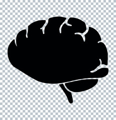 Human Brain Silhouette – Black Solid Vector for Neuroscience, Psychology, Mental Health, and Education