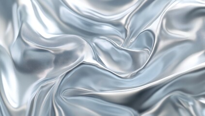Obraz premium Elegant, flowing, smooth, silver fabric drapes in luxurious folds.