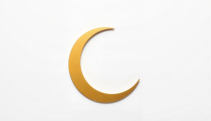Obraz premium Golden crescent moon on white background 