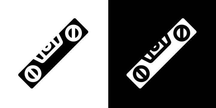 waterpass line and glyph icon, outline and glyph vector sign, linear and glyph style pictogram isolated on white and black. labour symbol, logo, icon, illustration