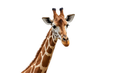 Fototapeta premium Photo Majestic Giraffe Portrait on Black Background