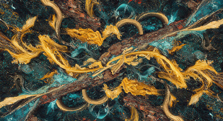 Obraz premium Colorful Abstract Art with Swirls and Organic Shapes in Fluid Modern Design Patterns