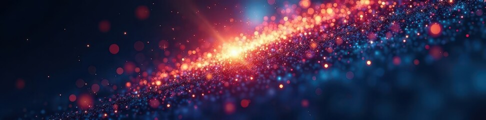 Sparkling starburst, falling comet on dark Xmas backdrop, pattern, winter